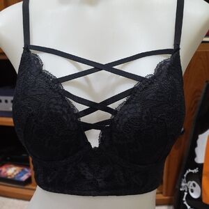 La SENZA Black Strappy Lace Bra